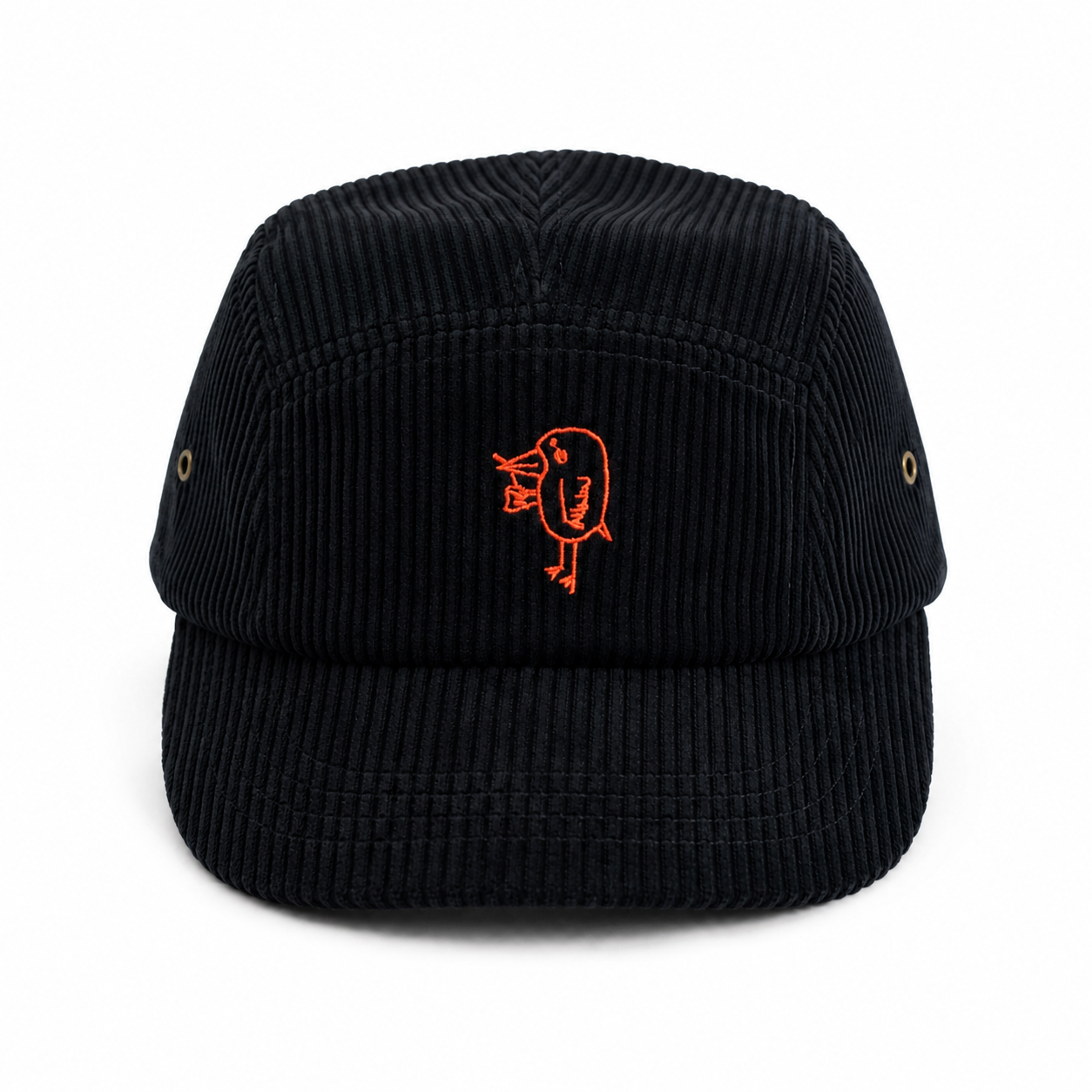 BIRD Corduroy Five Panel Cap - Black
